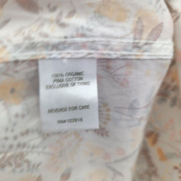 Garnet Hill Womens Button Front Shirt Long Sleeves Meadow Flowers Size 6 - Picture 4 of 4